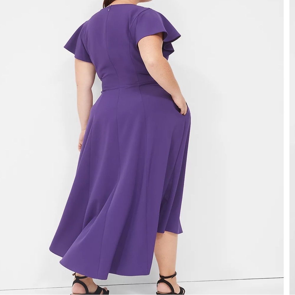 Lane Bryant Lena v-neck high low midi dress size 18 - Picture 12 of 13